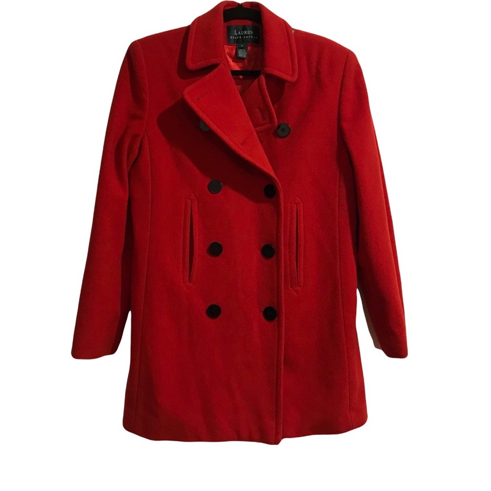 Ralph Lauren red wool & cashmere peacoat